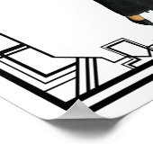 Vintag Schwarz-Weiß-Abend der 1930er Jahre Poster (Ecke)