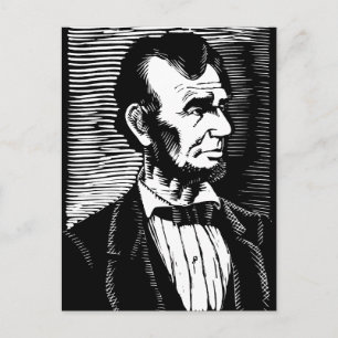 Vintag Schwarz-Weiß-Abraham Lincoln-Portrait Postkarte