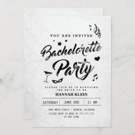 Vintag Schwarz-Weiß-Bachelorette Einladung