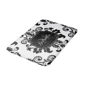 Vintag Schwarz/Weiß Badematte (Schrägansicht)