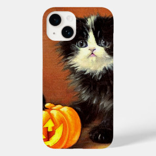 Vintag Schwarz/Weiß Halloween Kitten Case-Mate iPhone 14 Hülle