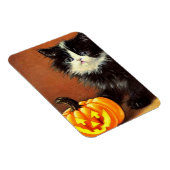 Vintag Schwarz/Weiß Halloween Kitten Magnet (Rechte Seite)