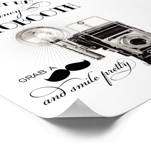 Vintag Schwarz-Weiß-Hochzeitsfotografie Poster (Ecke)