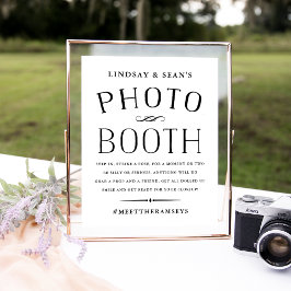 Vintag Schwarz-Weiß-Hochzeitskabine Foto Poster