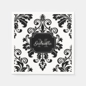 Vintag Schwarz/Weiß Serviette (Vorderseite)