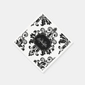 Vintag Schwarz/Weiß Serviette (Ecke)