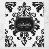 Vintag Schwarz/Weiß Weinetikett (Einzelnes Label)