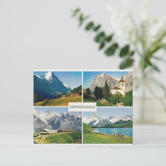 Vintag Schweiz Grindelwald Postkarte (Stehend Vorderseite)