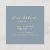 Vintag Scissor staubigen blauen Quadratische Visitenkarte (Rückseite)