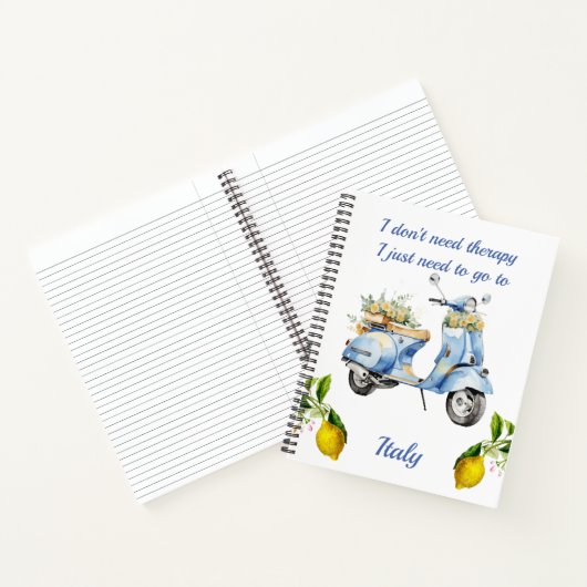 Vintag Scooter Italien Lemons Notizblock (Innenseite)