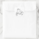 Vintag Scooter Quadratischer Aufkleber (Tasche)