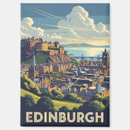 Vintag Scotland Edinburgh Castle Travel Magnet