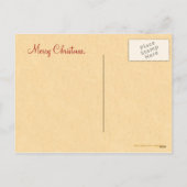 Vintag Scottie Dog und Lady Feiertagspostkarte (Rückseite)