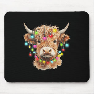 Vintag Scottish Highland Cow Animal Christmas Xma Mousepad