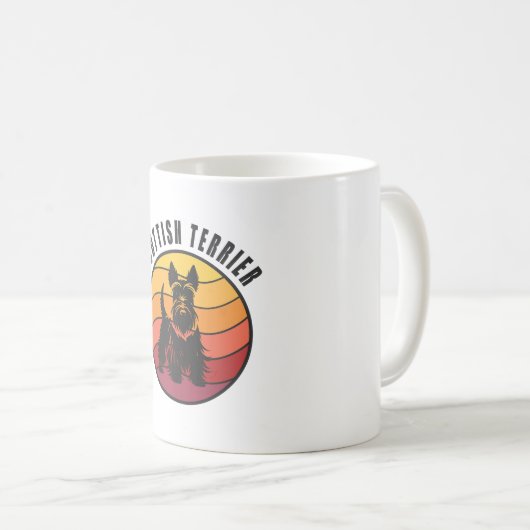 Vintag Scottish Terrier Sunse Kaffeetasse (VorderseiteRechts)