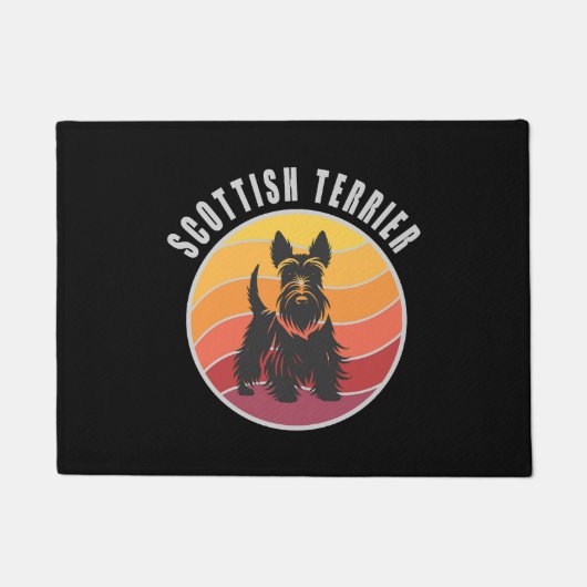 Vintag Scottish Terrier Sunset Fußmatte (Vorderseite)