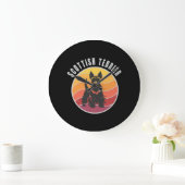 Vintag Scottish Terrier Sunset Große Wanduhr (Zuhause)