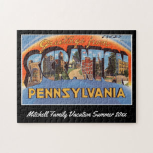 Vintag Scranton Pennsylvania Postcard Souvenir Puzzle