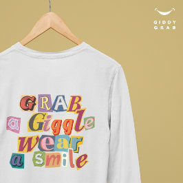Vintag Scrapbook Typografie Giggle Lächeln Einfach T-Shirt