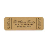 Vintag Scroll Halloween-Rücksendeadressen-Aufklebe (Vorne)