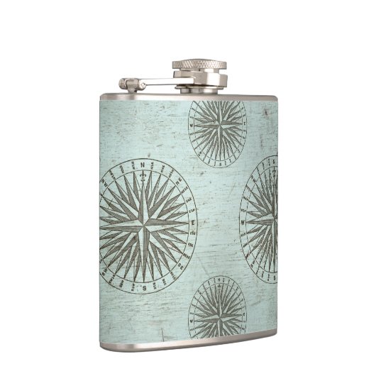 Vintag Sea Shanty | Steampunk Compass Ephemera Flachmann (Rechts)