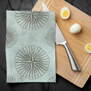 Vintag Sea Shanty   Steampunk Compass Ephemera Geschirrtuch