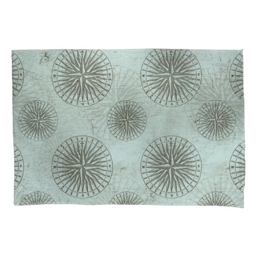 Vintag Sea Shanty | Steampunk Compass Ephemera Kissenbezug (Vorderseite)