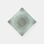 Vintag Sea Shanty | Steampunk Compass Ephemera Serviette (Ecke)