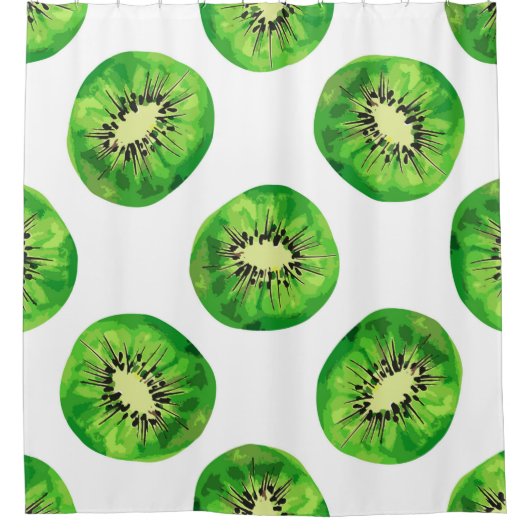 Vintag Seamless-Muster-Kiwi-Illustrationshand dr Duschvorhang (Vorderseite)