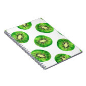 Vintag Seamless-Muster-Kiwi-Illustrationshand dr Notizblock (Rechte Seite)