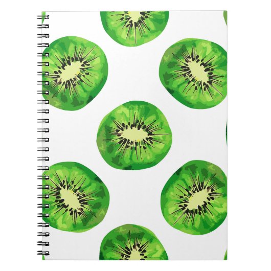 Vintag Seamless-Muster-Kiwi-Illustrationshand dr Notizblock (Vorderseite)