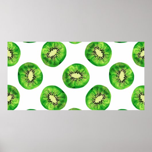 Vintag Seamless-Muster-Kiwi-Illustrationshand dr Poster (Vorne)
