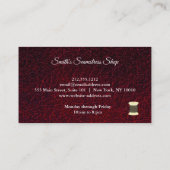 Vintag Seamstress Visitenkarte (Rückseite)