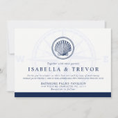 Vintag Seashell | Nautische Hochzeit Einladung (Vorderseite)