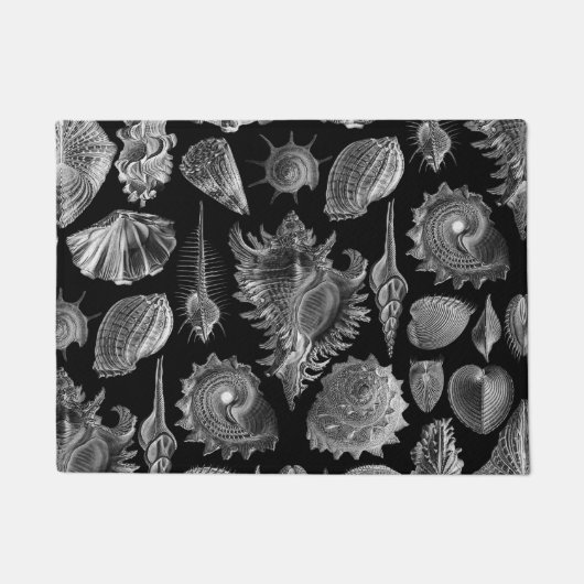 Vintag Seashells Black Fußmatte (Vorderseite)