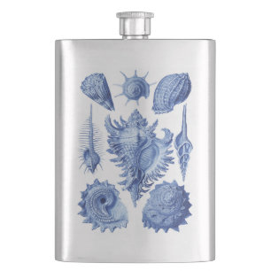 Vintag Seashells Blue Flachmann