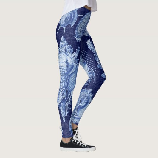 Vintag Seashells Blue Leggings (Rechts)