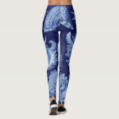 Vintag Seashells Blue Leggings (Rückseite)