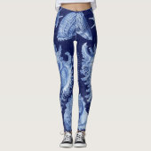 Vintag Seashells Blue Leggings (Vorderseite)