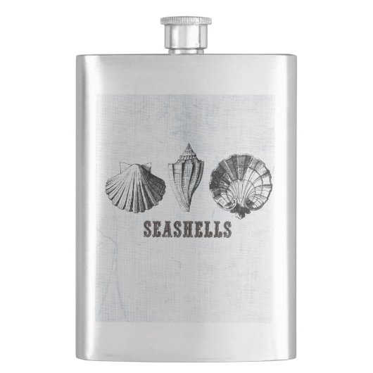 Vintag Seashells Flachmann (Vorderseite)