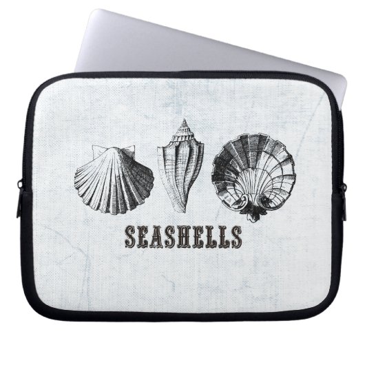 Vintag Seashells Laptopschutzhülle (Vorderseite)