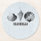 Vintag Seashells Runder Pappuntersetzer (Vorderseite)