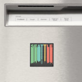 Vintag Seattle Cityscape Magnet (In Situ (Geschirrspüler))