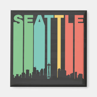 Vintag Seattle Cityscape Magnet