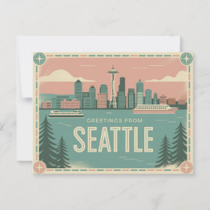 Vintag Seattle Postcard   Grüße aus Seattle Postkarte