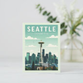Vintag Seattle Postkarte (Stehend Vorderseite)