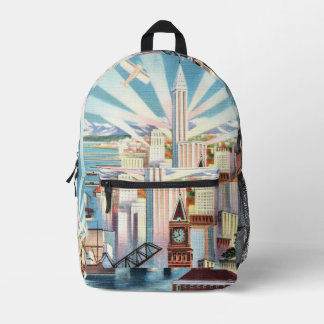Vintag Seattle Washington Chromolithograph Art Bedruckter Rucksack