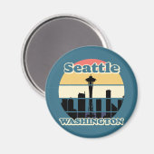 Vintag Seattle Washington Magnet (Vorderseite/Rückseite)