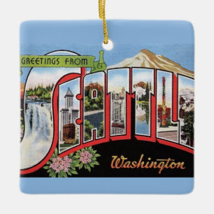 Vintag Seattle Washington Ornament
