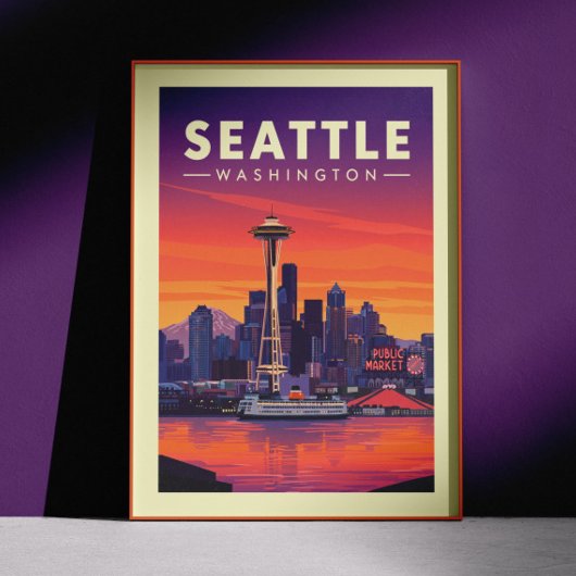Vintag Seattle Washington Poster